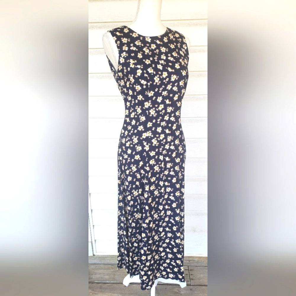 90s Classic Rayon Flower Maxi Dress!!! - image 1